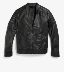 Cole Haan COATS & JACKETS|OUTERWEAR^Men's Leather Racer Jacket