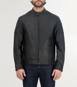 Cole Haan COATS & JACKETS|OUTERWEAR^Men's Leather Racer Jacket