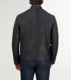 Cole Haan COATS & JACKETS|OUTERWEAR^Men's Leather Racer Jacket