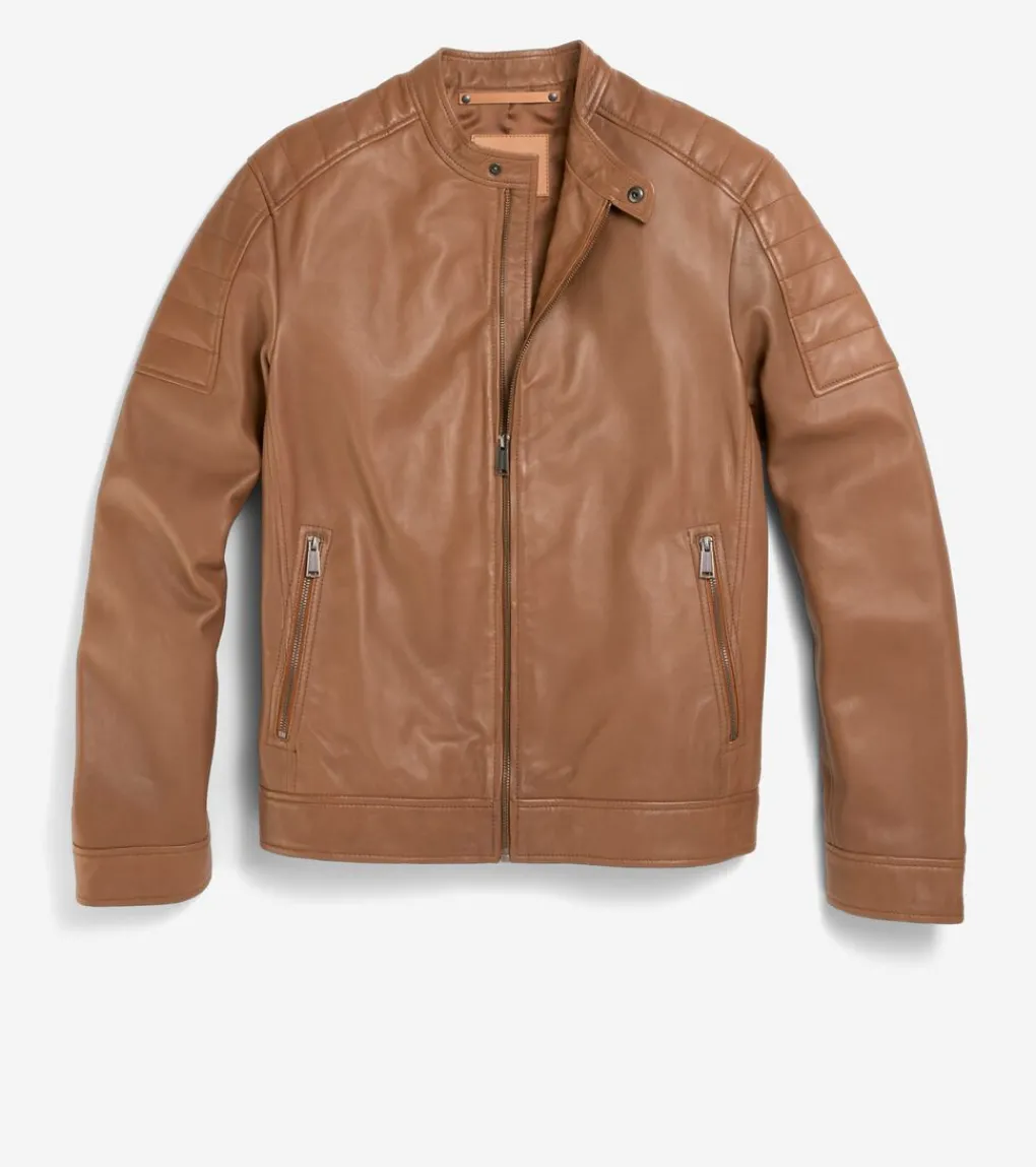 Cole Haan SUEDE & LEATHER JACKETS|COATS & JACKETS^Men's Leather Racer Jacket