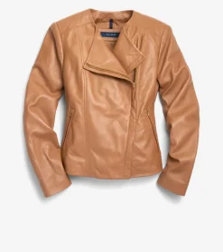 Women Cole Haan SUEDE & LEATHER JACKETS|JACKETS & COATS^Women's Asymmetrical Leather Jacket