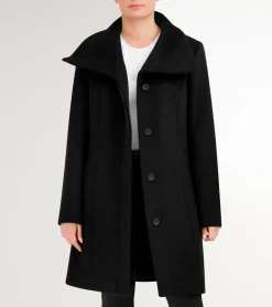Women Cole Haan WOOL COATS & JACKETS|BLAZER & TRENCH JACKETS^Women's Convertible Collar Button-Up Coat