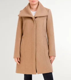 Women Cole Haan WOOL COATS & JACKETS|BLAZER & TRENCH JACKETS^Women's Convertible Collar Button-Up Coat