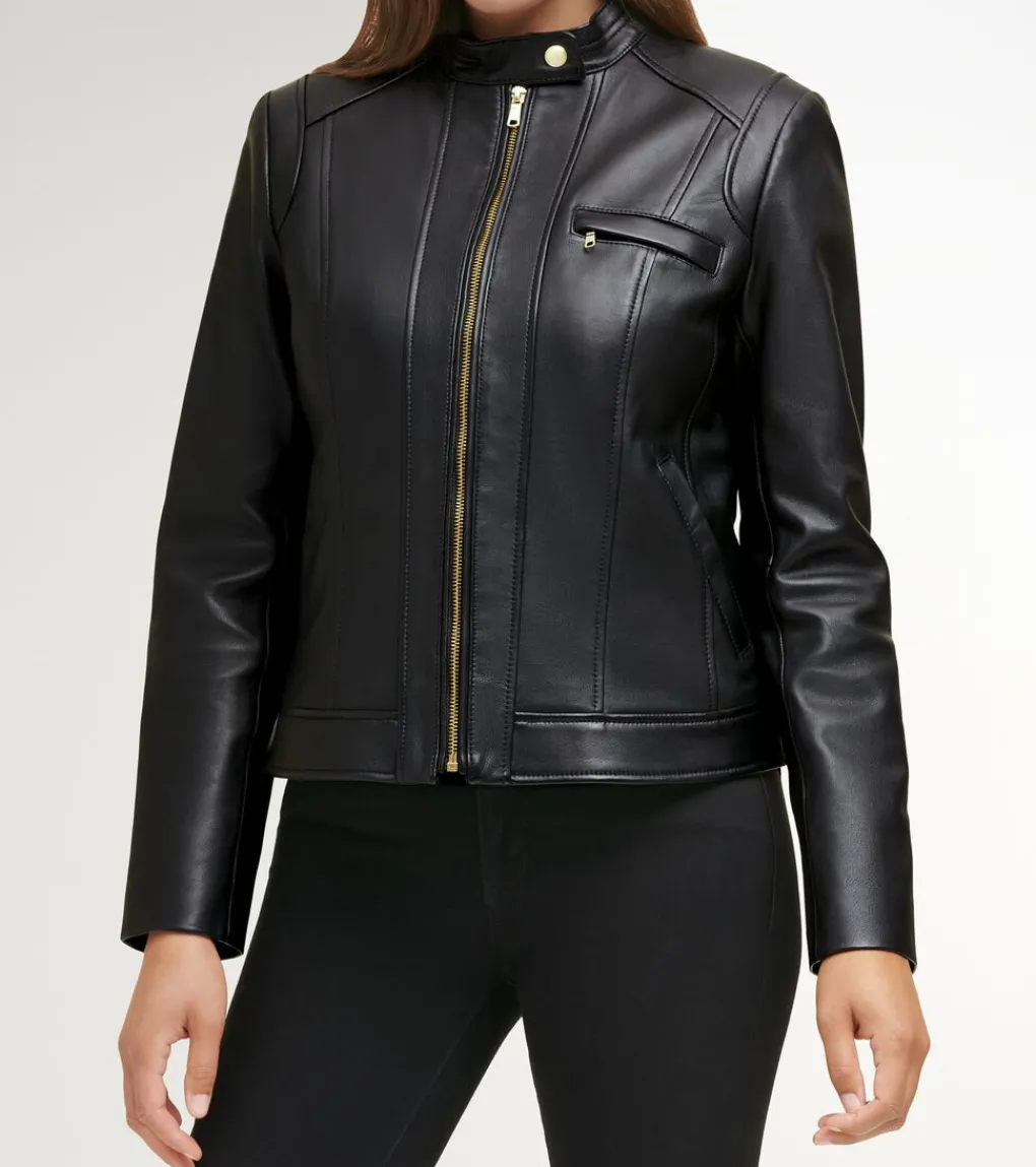 Women Cole Haan SUEDE & LEATHER JACKETS|JACKETS & COATS^Women's Lambskin Leather Jacket