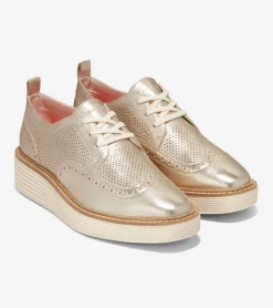 Women Cole Haan OXFORDS^Women's &Oslash;riginalGrand Platform Wingtip Oxfords