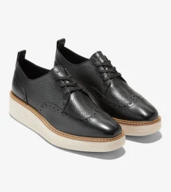 Women Cole Haan OXFORDS^Women's &Oslash;riginalGrand Platform Wingtip Oxfords
