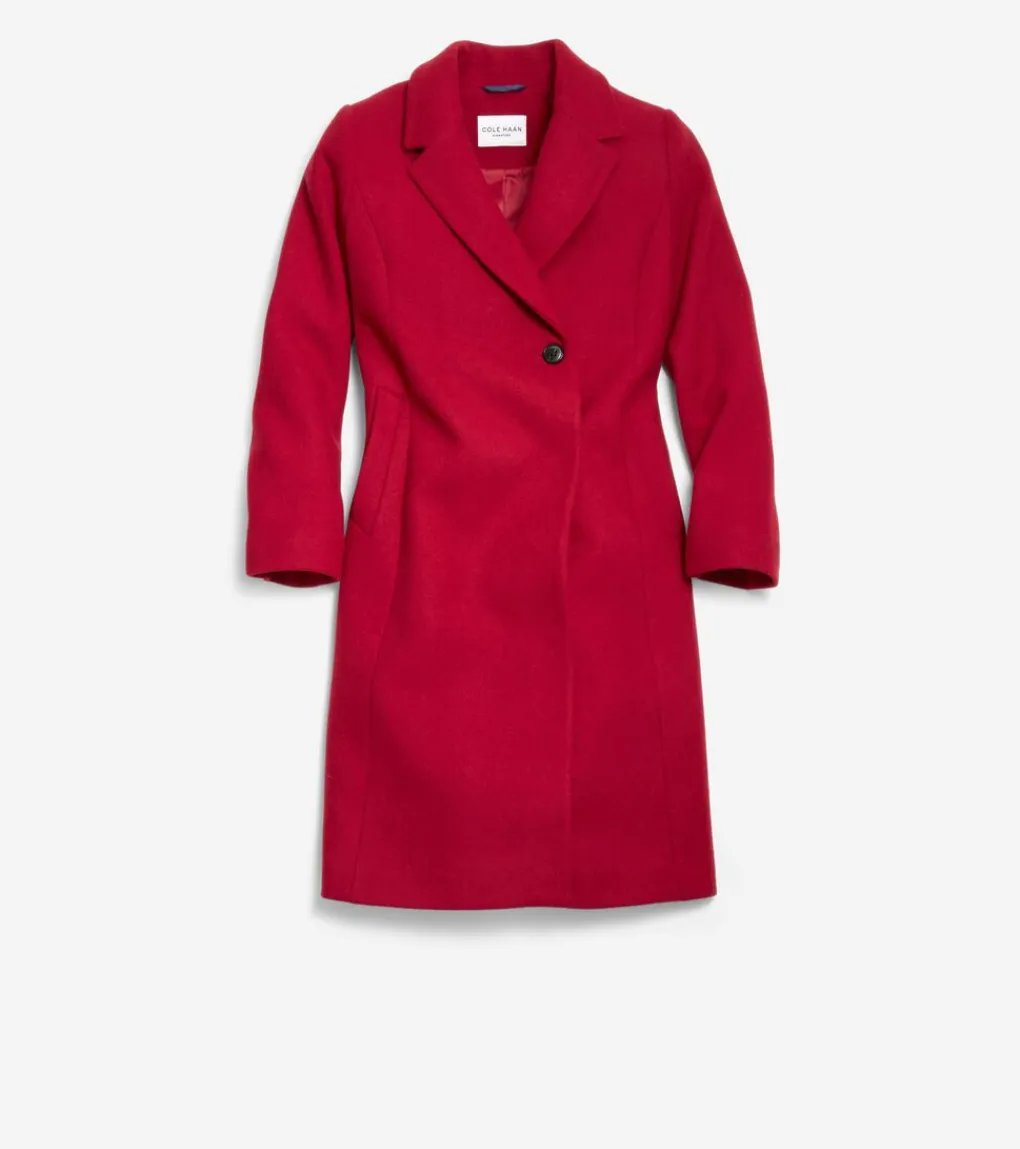 Women Cole Haan WOOL COATS & JACKETS|BLAZER & TRENCH JACKETS^Women's Slick Wool Asymmetric Coat