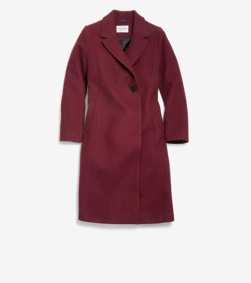 Women Cole Haan WOOL COATS & JACKETS|BLAZER & TRENCH JACKETS^Women's Slick Wool Asymmetric Coat
