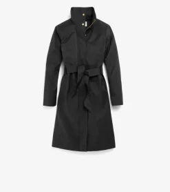 Women Cole Haan BLAZER & TRENCH JACKETS|JACKETS & COATS^Women's Stand Collar Rain Trench Coat