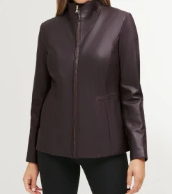 Women Cole Haan SUEDE & LEATHER JACKETS|JACKETS & COATS^Women's Wing Collar Leather Jacket